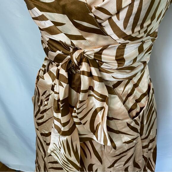 Marc Jacobs Women's Animal Print Silk Blend Midi Dress Size Small Pink and Brown - Picture 3 of 14